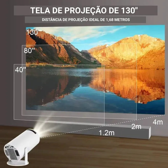 Projetor 4K Portátil HY300 Pro Android - Cinema em Casa e Ao Ar Livre com Alta Definição